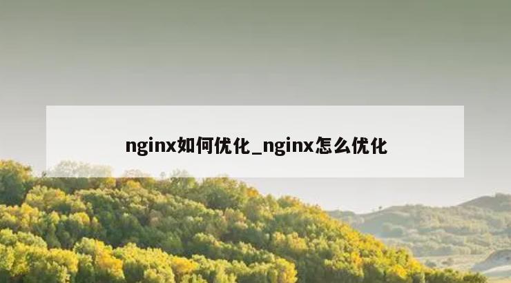 nginx如何优化_nginx怎么优化